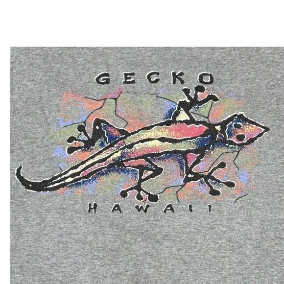Crazy Shirts Hawaii Gecko Graphic T-Shirt XX-Large Gray 100% Cotton Made USA XXL - Picture 1 of 7